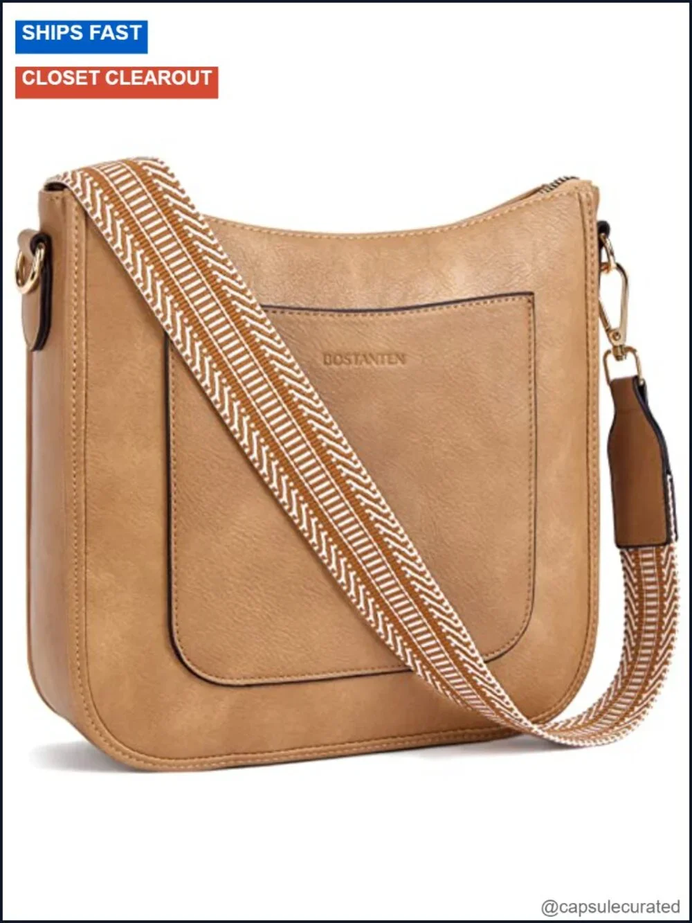 Vegan Leather Crossbody Bag with Guitar Strap for Women Hobo Purse Travel